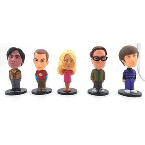 The Big Bang Theory 5 Figure Set Bobblehead Mini Wacky Wobbler 3.5” Funko 2012